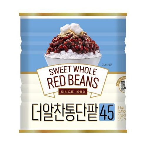 [싹수리세일] 대두식품 더알찬 통단팥45 3kg 캔 (팥빙수,앙금,팥빙수팥)
